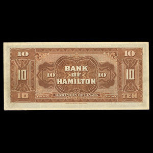 Canada, Bank of Hamilton, 10 dollars : 1 juin 1914