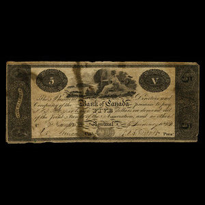 Canada, Bank of Canada, 5 dollars : 1 janvier 1820