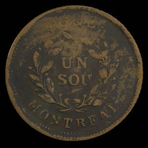 Canada, inconnu, 1 sou : 1838