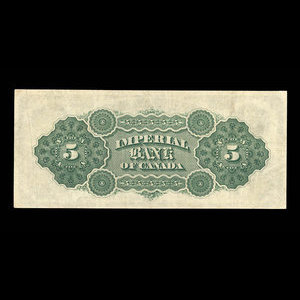 Canada, Imperial Bank of Canada, 5 dollars : 3 janvier 1916