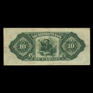 Canada, Merchants Bank of Canada (The), 10 dollars : 1 février 1916