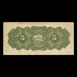 Canada, Banque Nouvelle-Écosse, 5 dollars : 1 septembre 1908