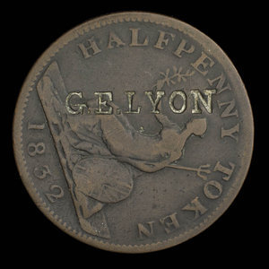 Canada, inconnu, 1/2 penny : 1832