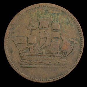 Canada, inconnu, 1/2 penny : 1835