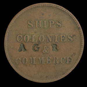 Canada, inconnu, 1/2 penny : 1835