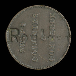 Canada, inconnu, 1/2 penny : 1835