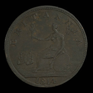 Canada, inconnu, 1/2 penny : 1814