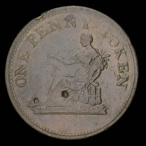 Canada, inconnu, 1 penny : 1813