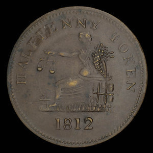 Canada, inconnu, 1/2 penny : 1812