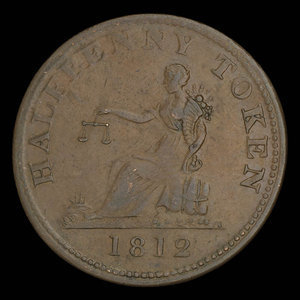 Canada, inconnu, 1/2 penny : 1812