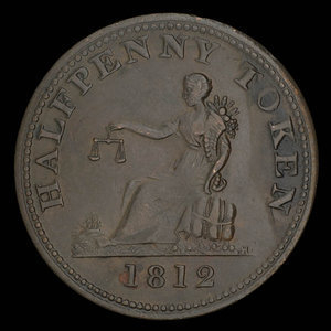 Canada, inconnu, 1/2 penny : 1812