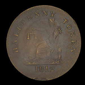 Canada, inconnu, 1/2 penny : 1812