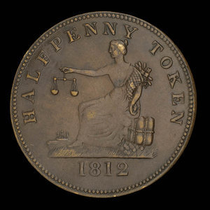 Canada, inconnu, 1/2 penny : 1812