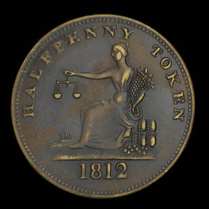 Canada, inconnu, 1/2 penny : 1812