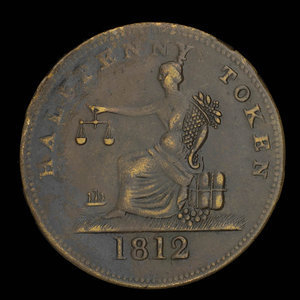 Canada, inconnu, 1/2 penny : 1812