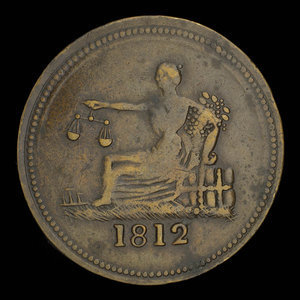 Canada, inconnu, 1/2 penny : 1812