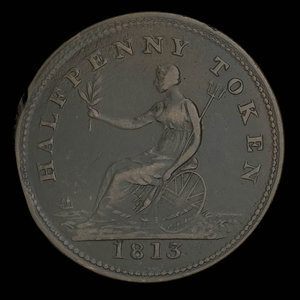 Canada, inconnu, 1/2 penny : 1813