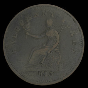 Canada, inconnu, 1/2 penny : 1813