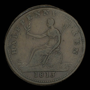 Canada, inconnu, 1/2 penny : 1813