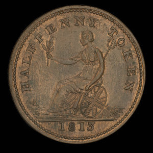 Canada, inconnu, 1/2 penny : 1813