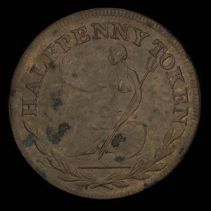 Canada, inconnu, 1/2 penny : 1813