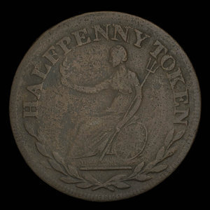 Canada, inconnu, 1/2 penny : 1813