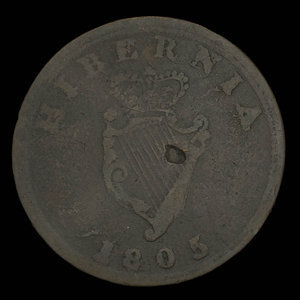 Canada, inconnu, 1/2 penny : 1805