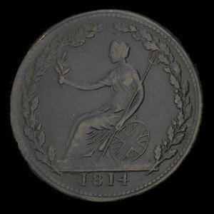 Canada, inconnu, 1/2 penny : 1814