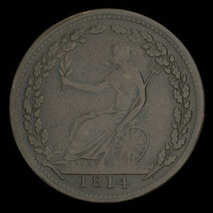 Canada, inconnu, 1/2 penny : 1814