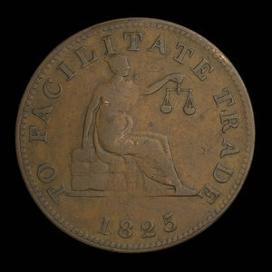 Canada, inconnu, 1/2 penny : 1825