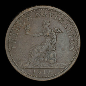 Canada, inconnu, 1 penny : 1813