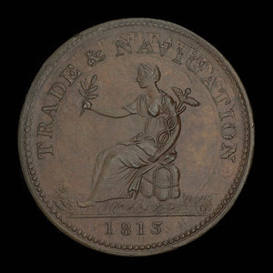 Canada, inconnu, 1 penny : 1813