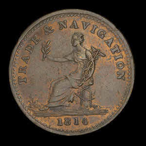 Canada, inconnu, 1 penny : 1814