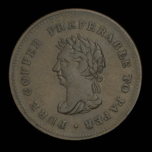 Canada, inconnu, 1 penny : 1838