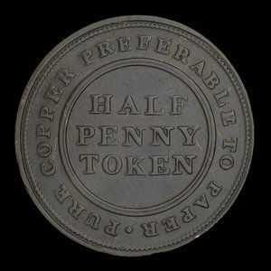 Canada, inconnu, 1/2 penny : 1813