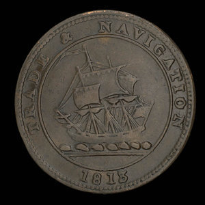 Canada, inconnu, 1/2 penny : 1813