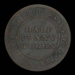 Canada, inconnu, 1/2 penny : 1813