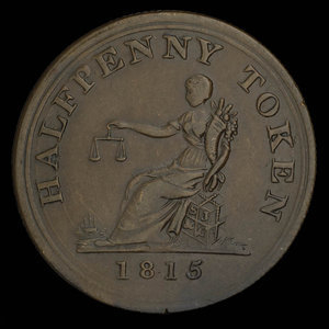 Canada, inconnu, 1/2 penny : 1815