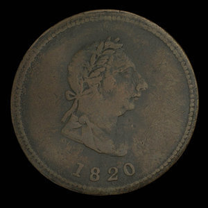 Canada, inconnu, 1/2 penny : 1820