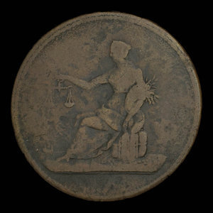 Canada, inconnu, 1/2 penny : 1820