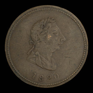 Canada, inconnu, 1/2 penny : 1820