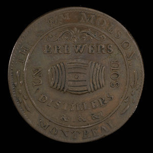 Canada, Thos. & Wm. Molson, 1/2 penny : 1837