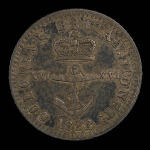 Grande-Bretagne, George IV, 1/16 dollar : 1822