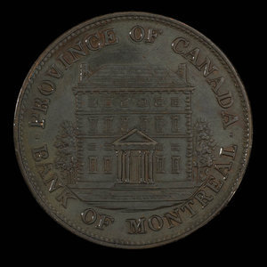 Canada, Banque de Montréal, 1/2 penny : 1844