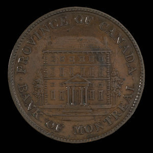 Canada, Banque de Montréal, 1/2 penny : 1844