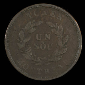 Canada, inconnu, 1 sou : 1838