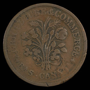 Canada, inconnu, 1 sou : 1838