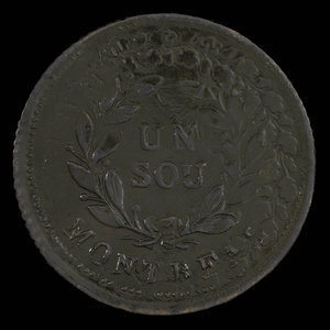 Canada, inconnu, 1 sou : 1838