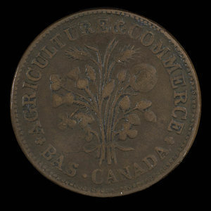 Canada, inconnu, 1 sou : 1838