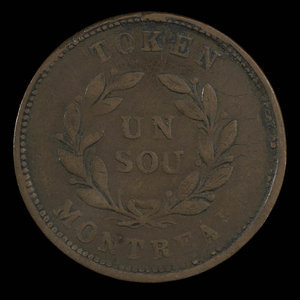 Canada, inconnu, 1 sou : 1838